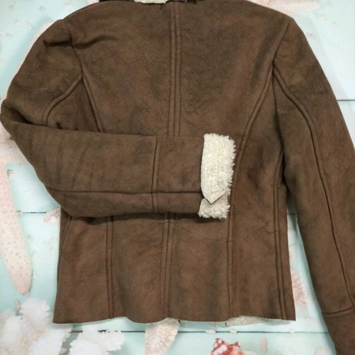 BSB suede jacket used with fur lining, size M, beige brown