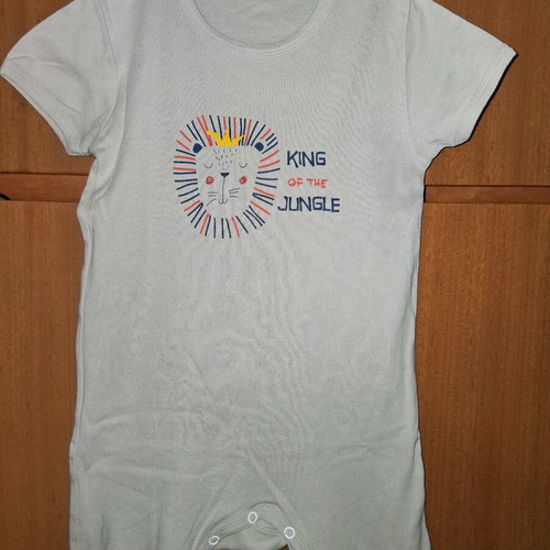 Summer one-piece pajamas size 104 like new, gray and blue, unisex