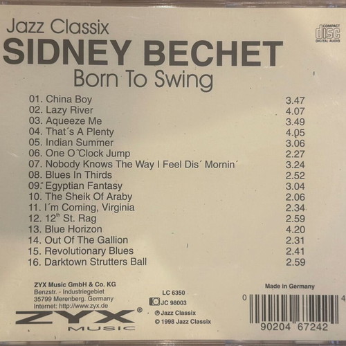 Sidney Bechet Born To Swing CD like new, jazz