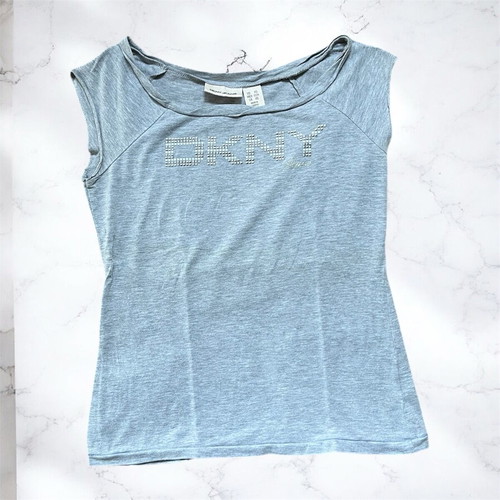 DKNY women's sleeveless top gray like new, size XS