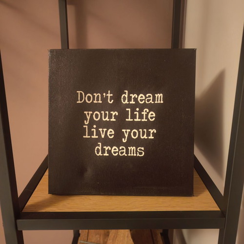 Don't Dream Your Life Canvas 20x20cm minimal vintage wall art like new