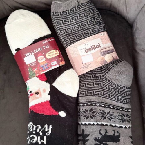 Zara Christmas Thick Unisex Socks new, black and red, set of 2 pairs