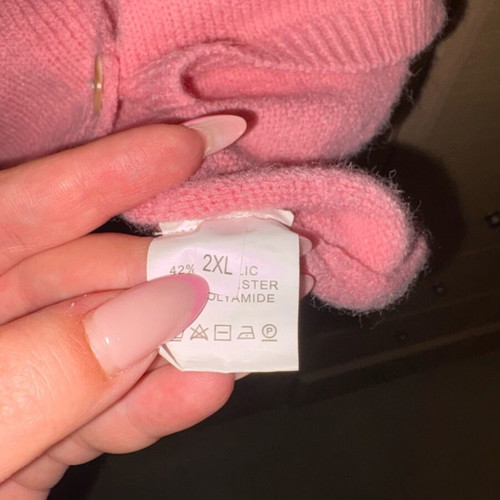Pink oversized cardigan like new, size XXL