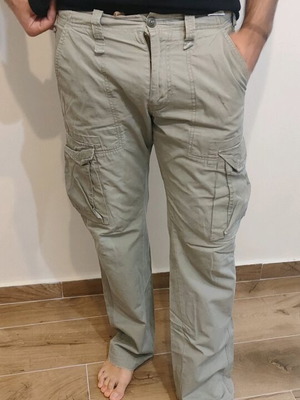 Αντρικό παντελόνι Replay cargo μεταχειρισμένο, μπεζ denim, Νο34 με σκίσιμο