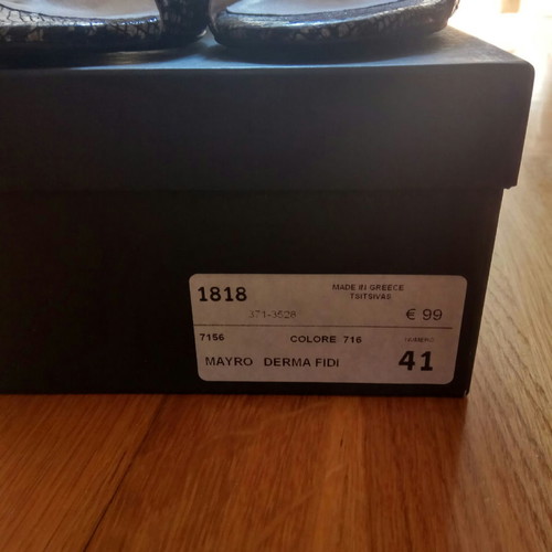 Snake skin sandals grey/black new, leather size 41