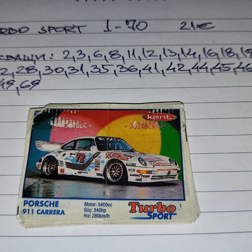 Turbo stickers used, incomplete series