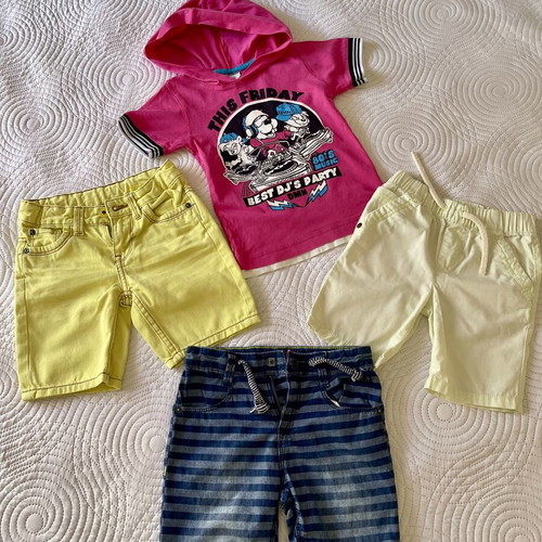Next boys clothing set like new, size 2-3, pink and yellow