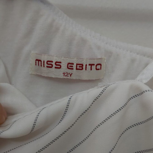 Miss Ebita girls' jumpsuit used, size 12 years, white and grey