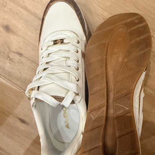 Aldo sneakers like new, 6 cm heel, size 39, white and beige