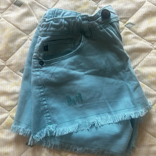 Girls' shorts like new, green and turquoise, size 34cm waist