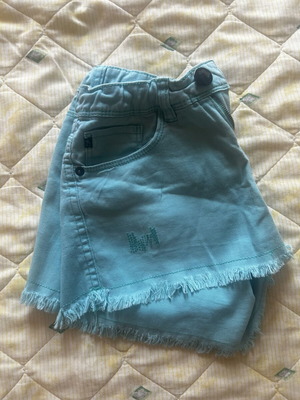 Girls' shorts like new, green and turquoise, size 34cm waist