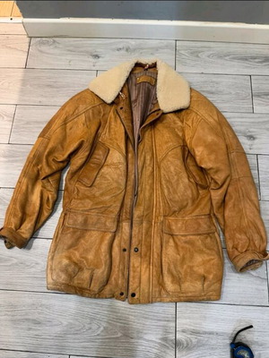 A-Style leather coat used, brown, size XL
