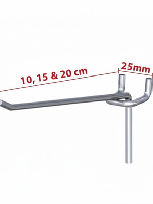 Hook for perforated panel with 25mm hole center distance like new