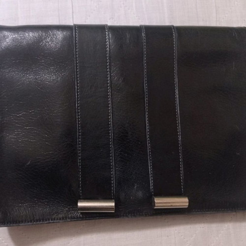 Vintage δερμάτινο clutch μαύρου χρώματος