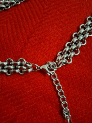 Armatura necklace with embossed finish new, silver