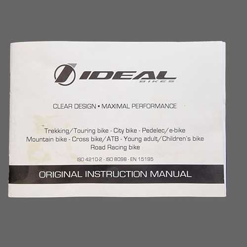 Ideal bicycle instruction manual like new