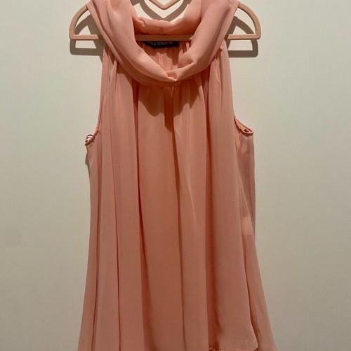 Sleeveless pink blouse with high neck new