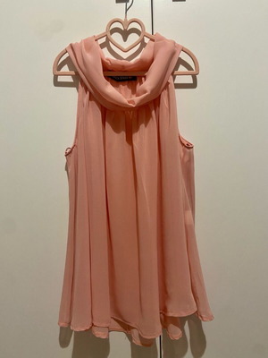 Sleeveless pink blouse with high neck new