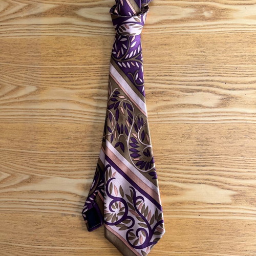 Tseklejis Vintage 70s Woven Pure Silk Tie, excellent condition