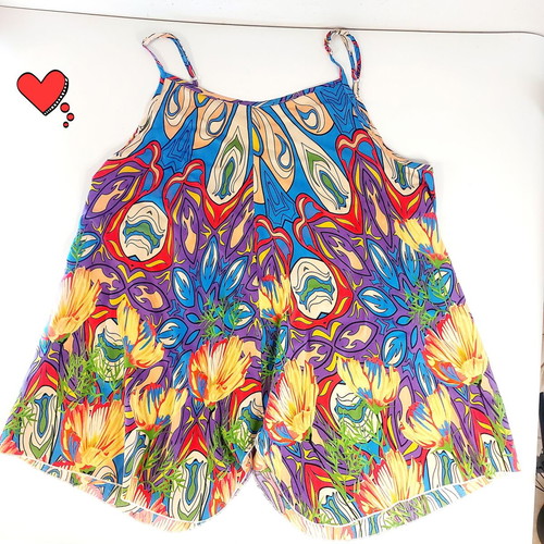 Boho summer cami top C’FLO L/XL floral abstract print like new