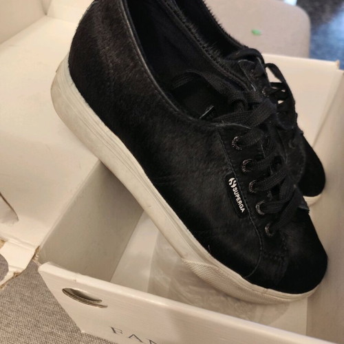 Superga black women's flatform athletic shoes like new, size 38