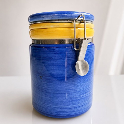 Storage Vase with Airtight Closure, Handmade Color, Like New