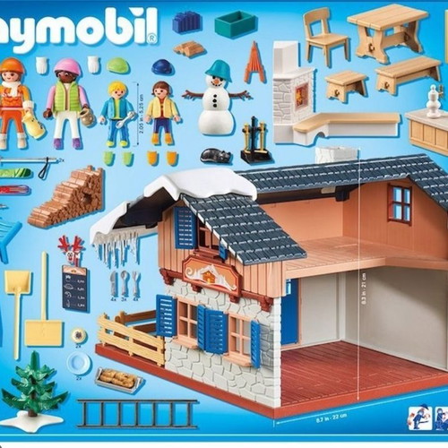 Playmobil 9280 Ski Lodge collectible set like new