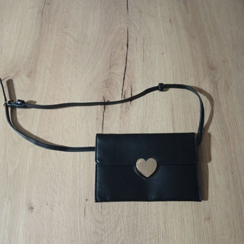 Black Waist Bag with Heart Like New