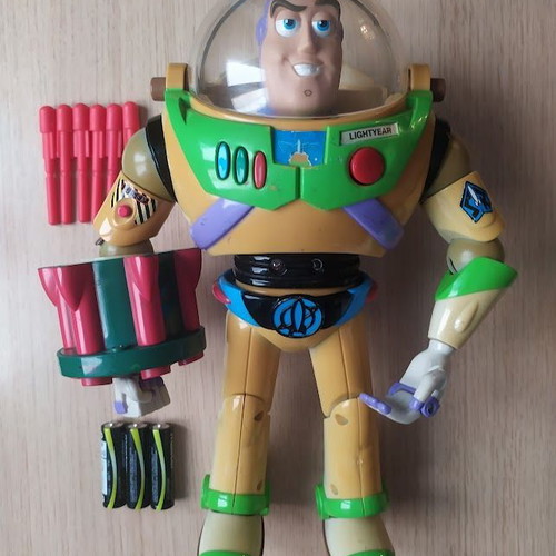 Buzz Lightyear figure 30 cm used with voice and launching missiles