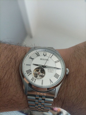 Bulova Wilton 96A207 ανδρικό αυτόματο ρολόι σαν καινούργιο, ασημί