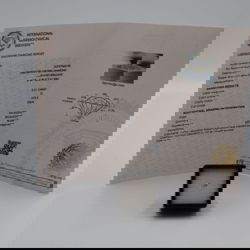 Διαμαντι Lab Grown Round Cut 0.31ct D-VVS2 καινούργιο