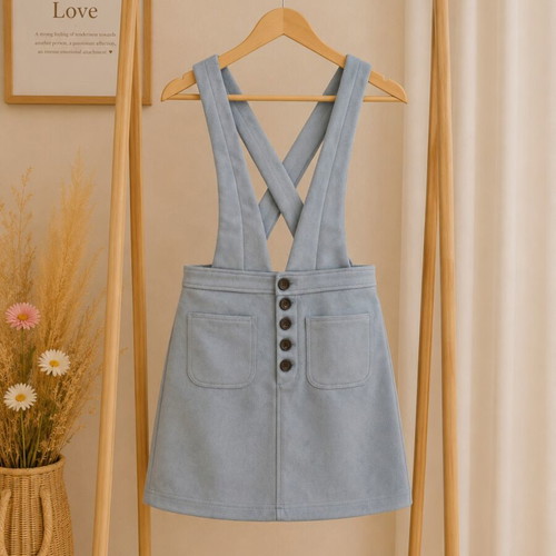 Dress salopette with straps new, blue, Pink Woman, size L