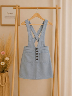 Dress salopette with straps new, blue, Pink Woman, size L