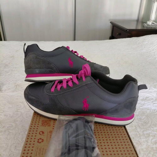 Leather women's Ralph Lauren sneakers like new, gray and pink