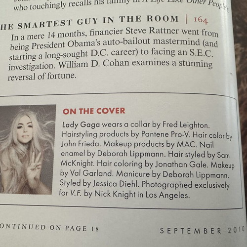 Vanity Fair Magazine Lady Gaga 2010 like new, collectible