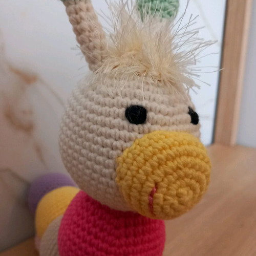 Knitted caterpillar doll new, handmade, cotton yarn
