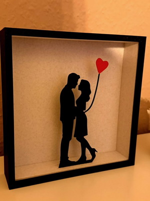 Valentine's Day 3D Shadow Box new, size 20x20x4 cm