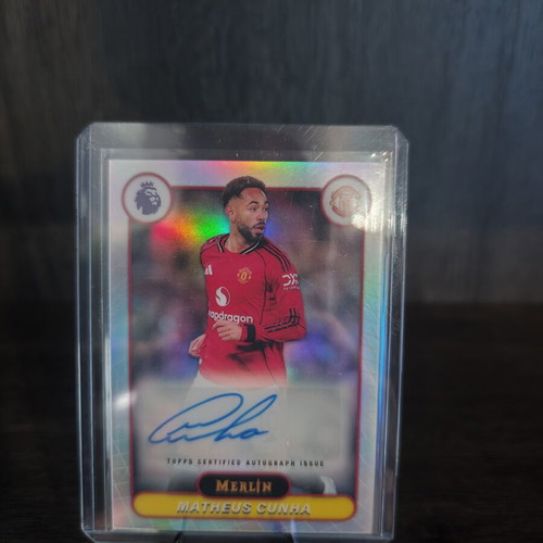 Topps Merlin Matheus Cunha autograph card Manchester United
