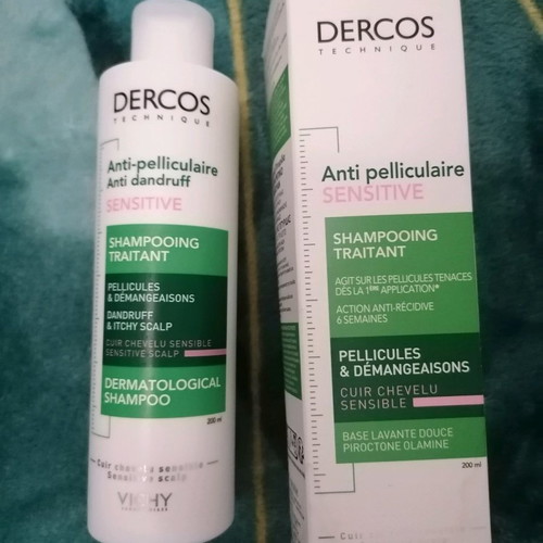 Dercos Sensitive shampoo used, about half full