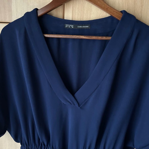 Zara mini dress blue like new with elastic waist