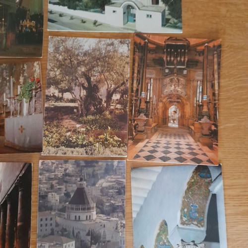 Religious postcards used, set of 14 with churches and monasteries