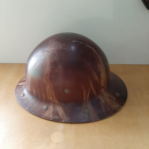 Firefighter helmet used, 1950-70s Eastern Bloc Skullgard full brim