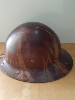 Firefighter helmet used, 1950-70s Eastern Bloc Skullgard full brim