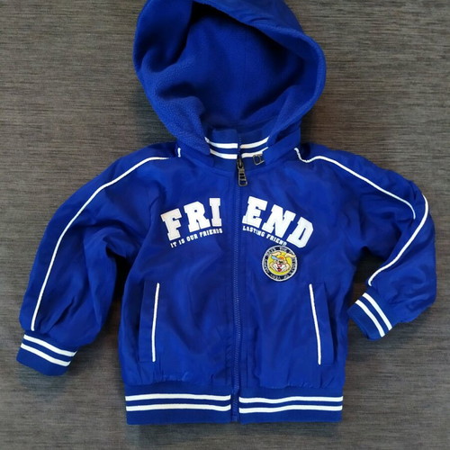 Children's jacket 2-3 years like new, fleece lined, white and blue
