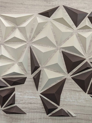 Geometric Bear Wall Art made to order, 1 meter, 3D minimal design