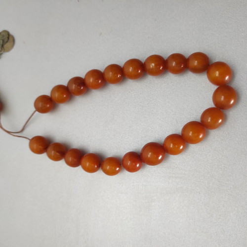 Komboloi mastic 21 beads vintage metal part used