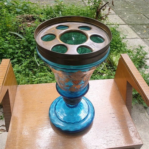 Tsarist candlestick with crystal and 24K gold like new