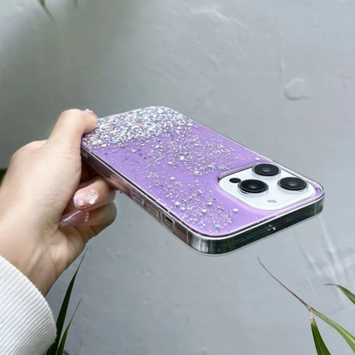 iPhone 12 Pro Max phone case purple with silver rhinestones new