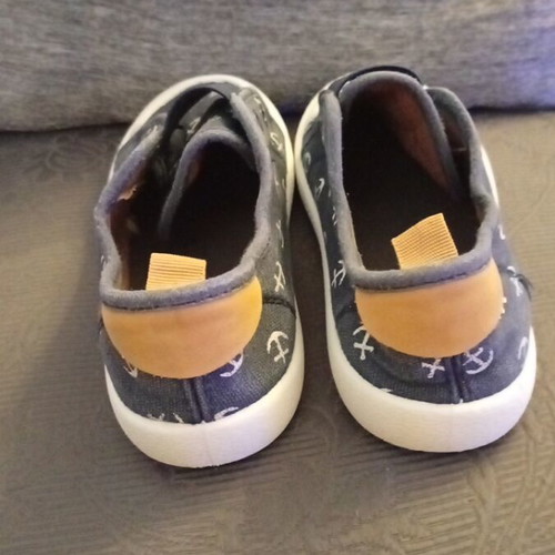 Blue canvas shoes with white anchors size 29 like new