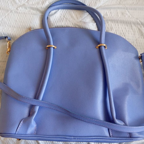 Macle Genuine Leather large blue shoulder bag